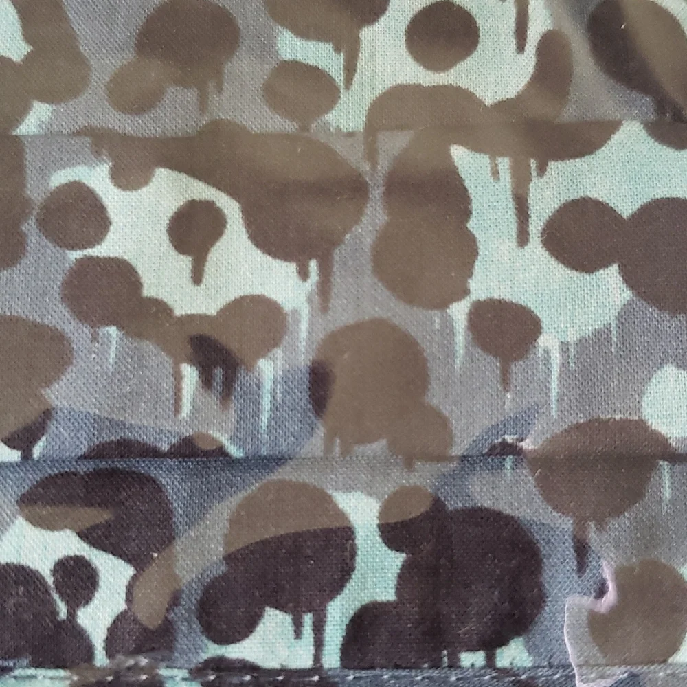 NWT Coach Sharky Face Mask in Denim Leopard Print. One size. 100% cotton.